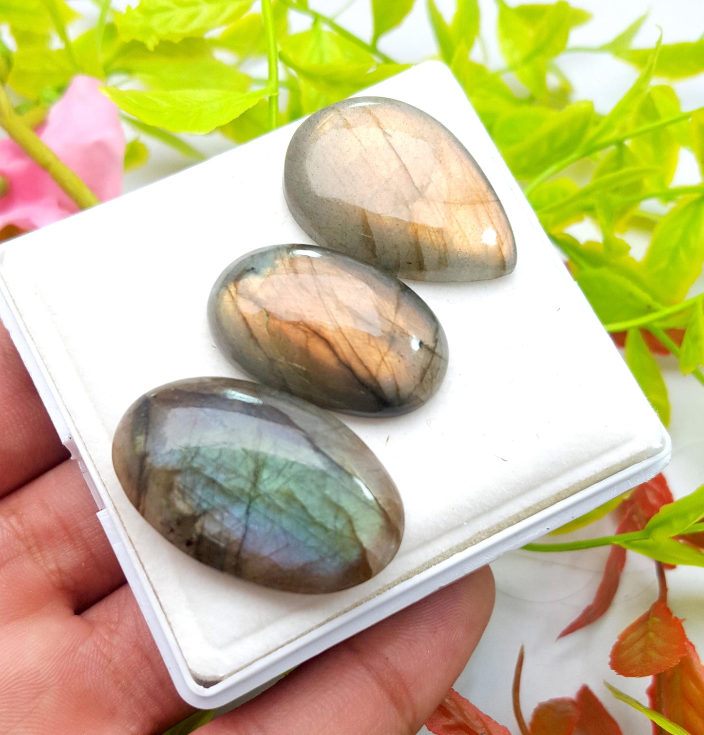 100% Natural Multi Labradorite, Mix Shape Smooth Cabochon Gemstone Lot, 85.60 Carat, Size-34x30x6mm To 28x17x6mm, Gift For Her, PC-3