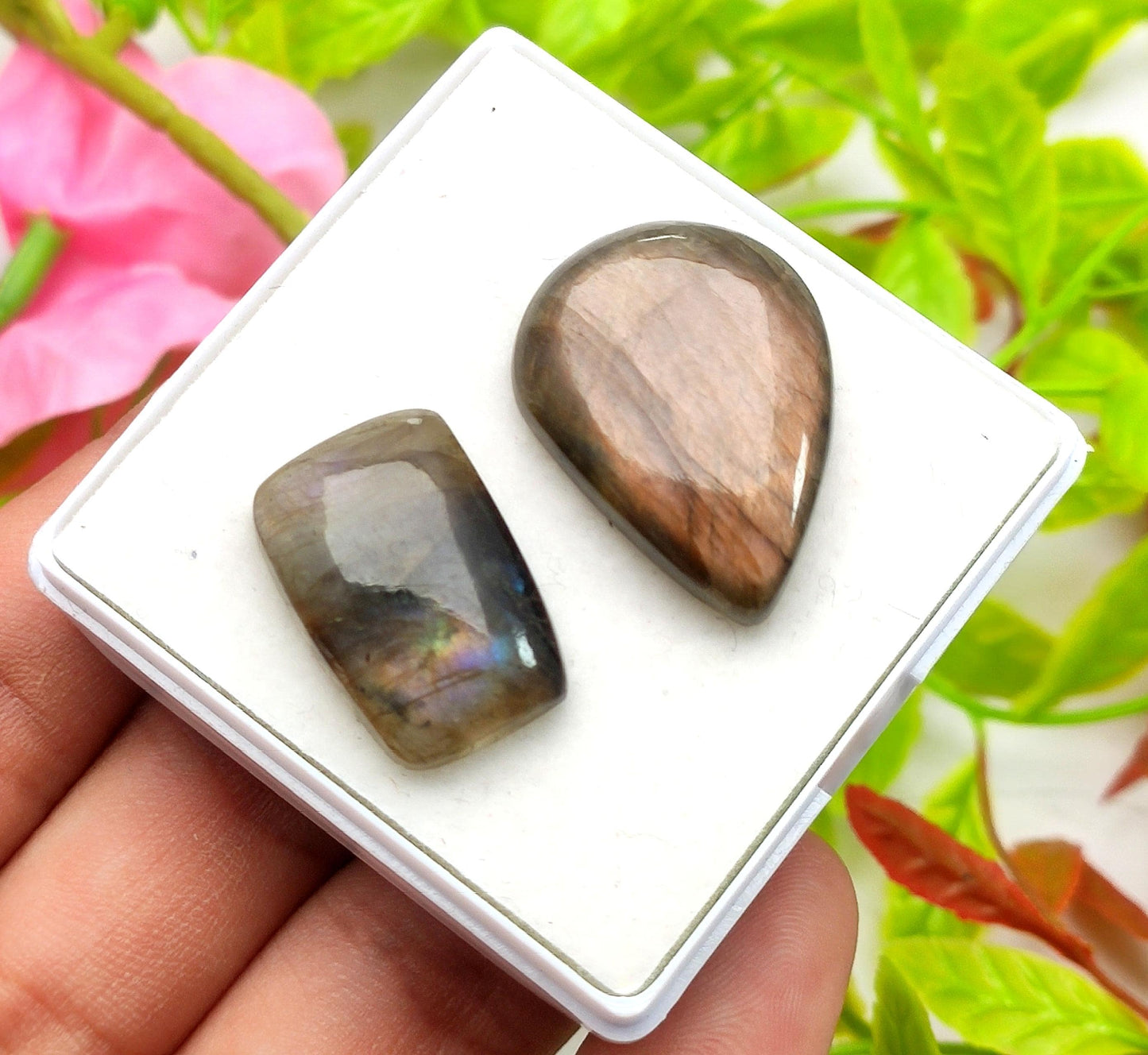 100% Natural Multi Labradorite, Mix Shape Smooth Cabochon Gemstone Lot, 41.30 Carat, Size-23x20x5mm To 22x15x5, Gift For Her, PC-2