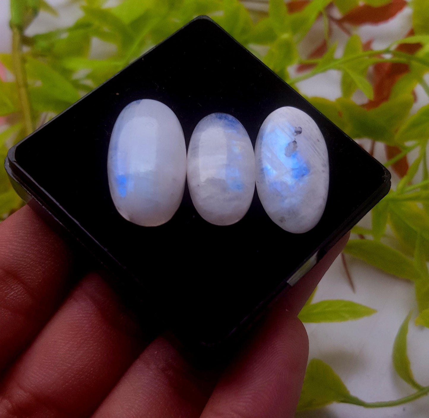 Natural Rainbow Moonstone, Oval Smooth Cabochon Gemstone Lot, 45.30 Carat, Size-24x13x5mm To 21x12x5mm, Gift For Her, PC-3