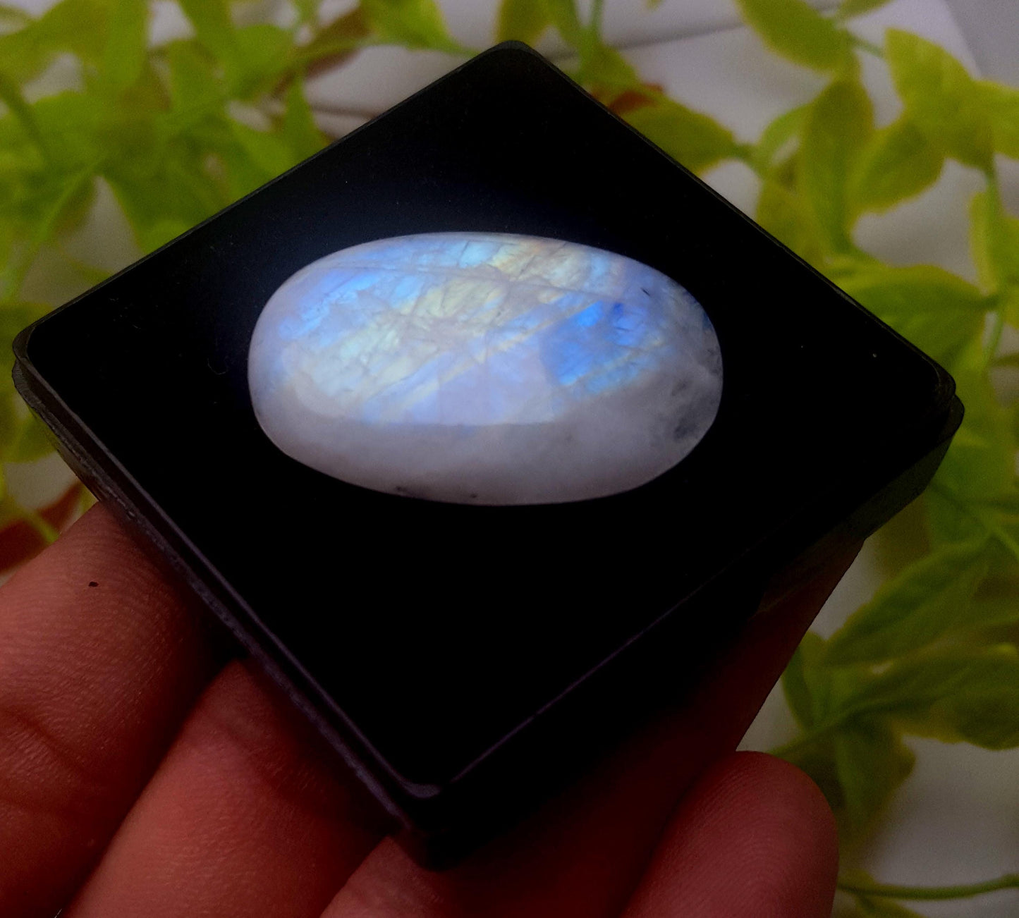 Moonstone, Natural Rainbow Moonstone, Oval Smooth Cabochon Loose Gemstone, 43.50 Carat, Size-33x22x6mm, Gift For Her,