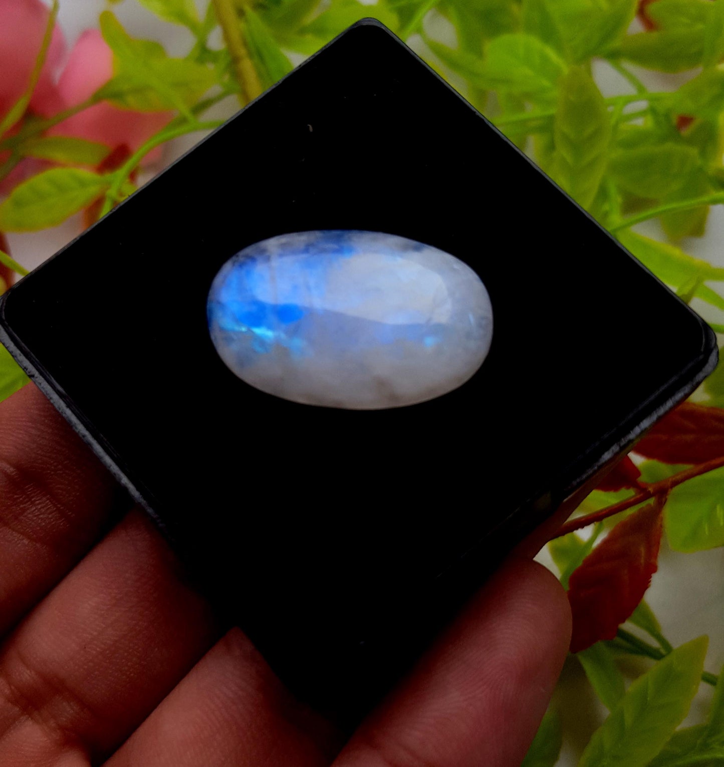 Moonstone, Natural Rainbow Moonstone, Oval Smooth Cabochon Loose Gemstone, 26.70 Carat, Size-26x16x7mm, Gift For Her,