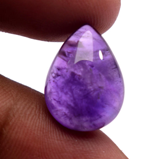 Rare & Natural Purple Amethyst, Pear Cabochon Loose Gemstone, 9.50 Carat, Size-12.5x17x7mm, Gift For Her, Pc-1