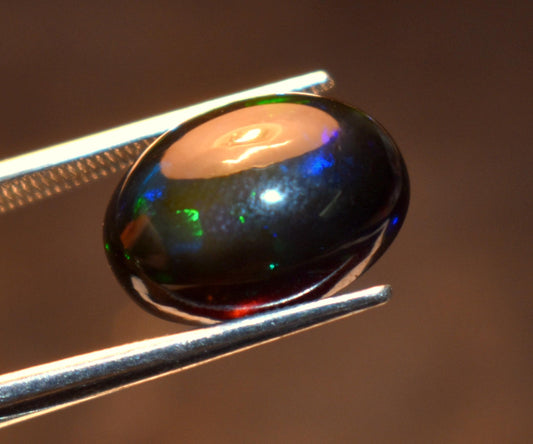 AAA Grade Natural Black Ethiopian Opal Oval, Welo Fire Cabochon Loose Gemstone, 4.40 Carat, Size-10x14x6mm, Gift For Her, PC-1