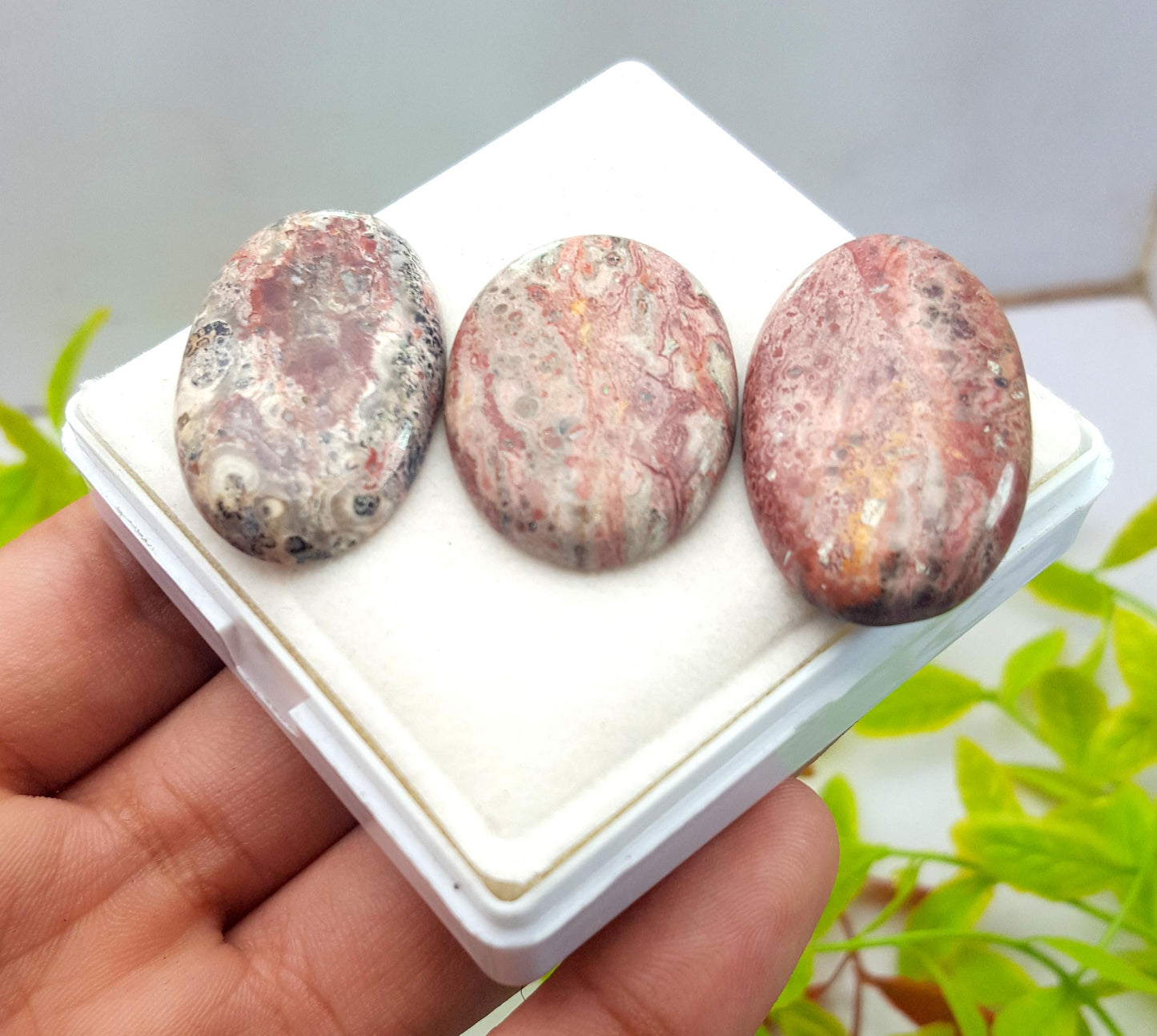 Jasper, Natural Leopard Skin Jasper, Oval Smooth Cabochon Gemstone Lot, 88.10 Carat, Size-35x21x6mm To 30x22x5mm, Gift For Her, PC-3