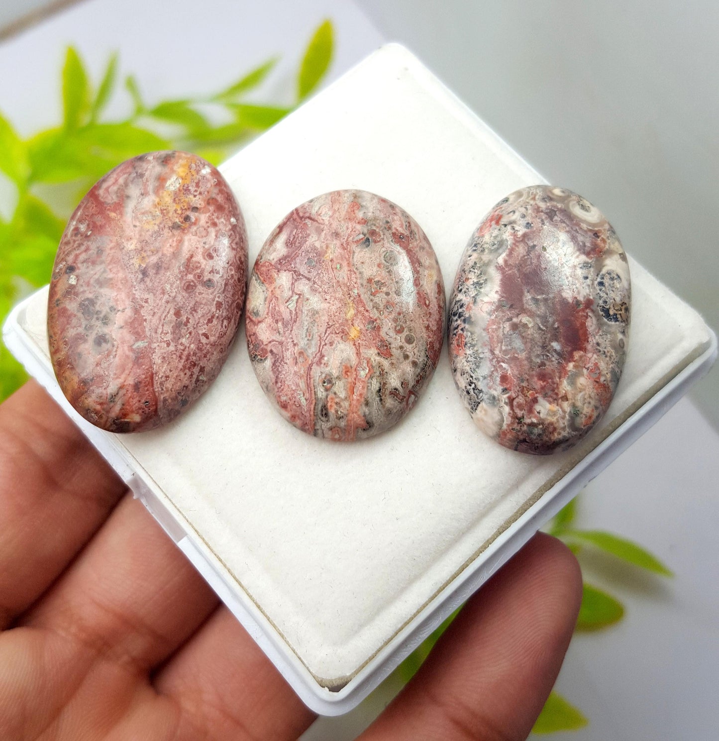 Jasper, Natural Leopard Skin Jasper, Oval Smooth Cabochon Gemstone Lot, 88.10 Carat, Size-35x21x6mm To 30x22x5mm, Gift For Her, PC-3