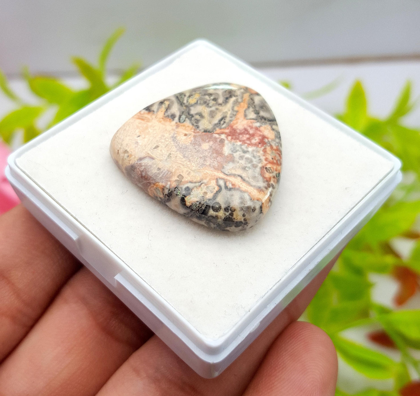 Jasper, Natural Leopard Skin Jasper, Pear Smooth Cabochon Loose Gemstone, 38.70 Carat, Size-31x29x6mm, Gift For Her, PC-1