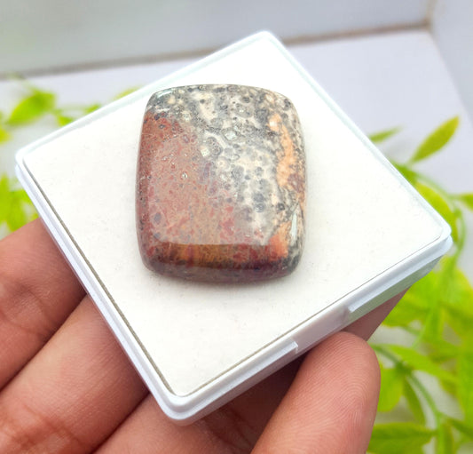 Jasper, Natural Leopard Skin Jasper, Octagon Shape Smooth Cabochon Loose Gemstone, 58.60 Carat, Size-33x25x7mm, Gift For Her, PC-1