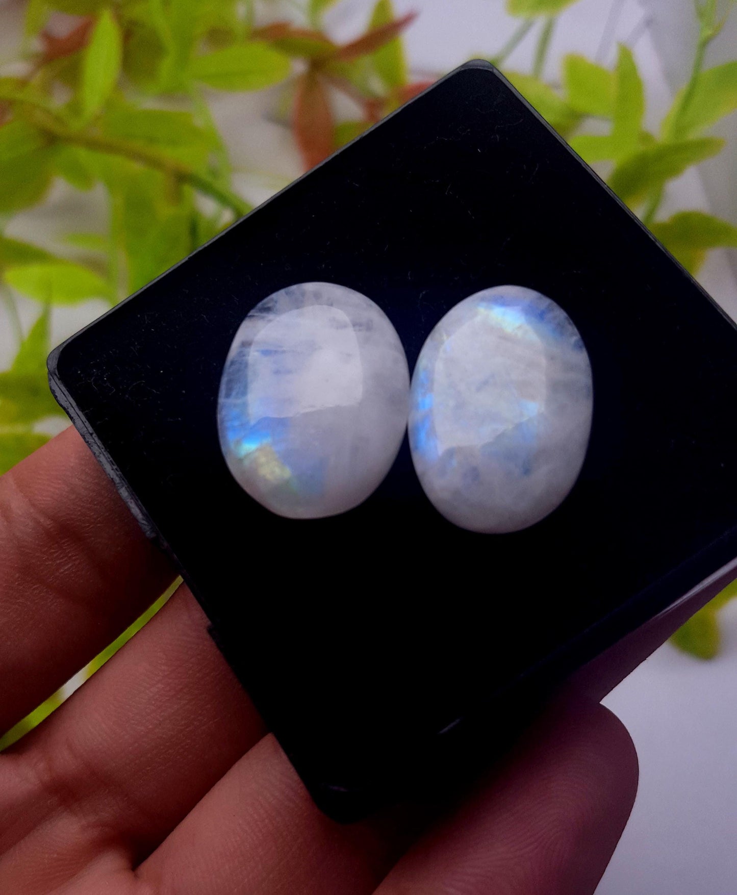 Genuine & Natural Rainbow Moonstone, Oval Cabochon Gemstone Lot, 31.00 Carat, Size-21x15x5mm To 20x16x6mm, Gift For Her, PC-2