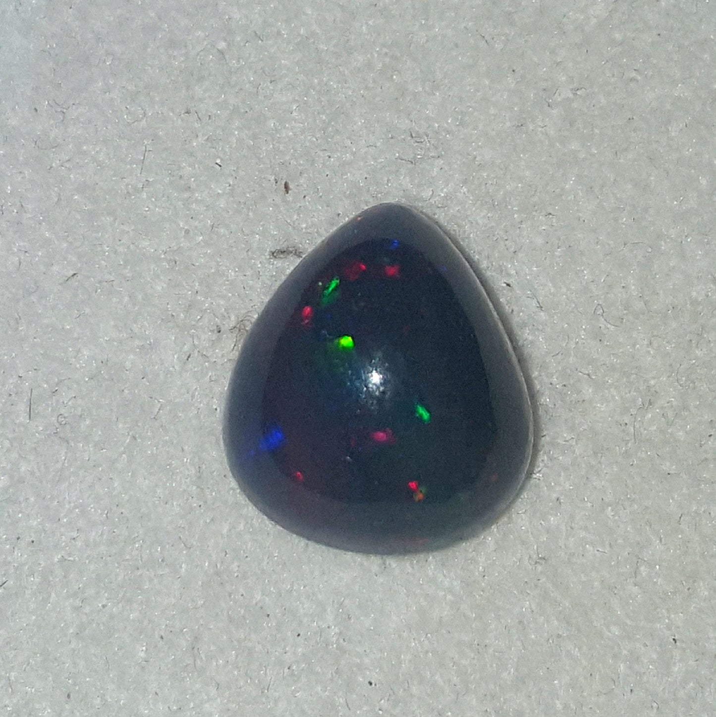 AAA Grade Natural Black Ethiopian Opal Pear, Welo Fire Cabochon Loose Gemstone, 4.40 Carat, Size-13x10.5x7mm, Gift For Her, PC-1