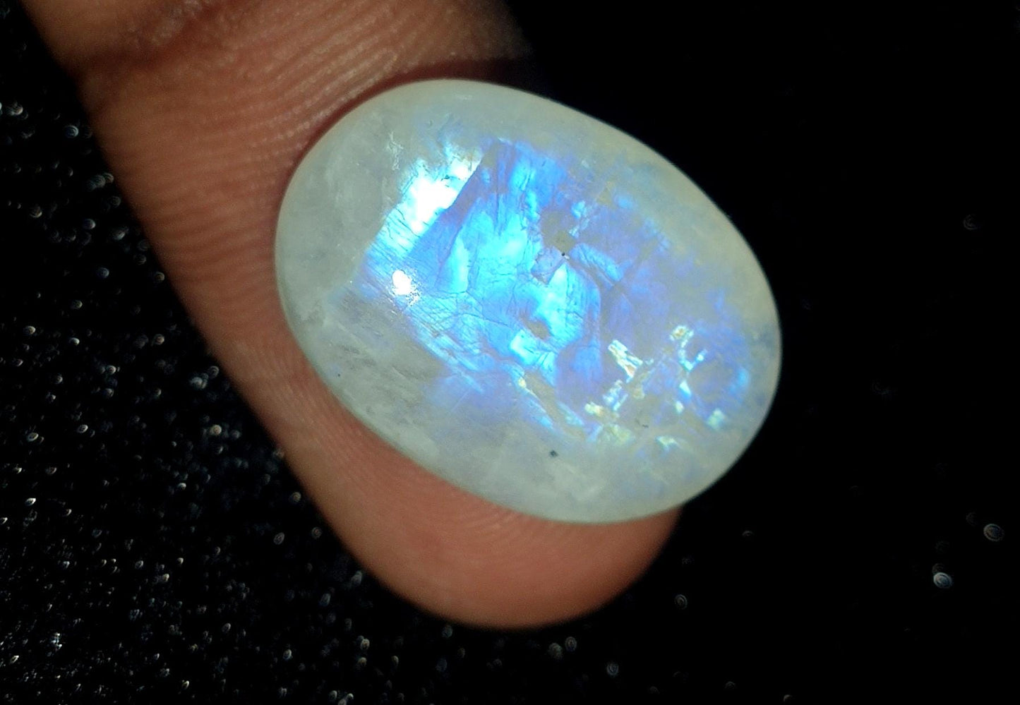 Moonstone, Natural Rainbow Moonstone, Oval Blue Flashy Loose Gemstone, 13.90 Carat, Size-14x20x5mm, Gift For Her, Pc-1