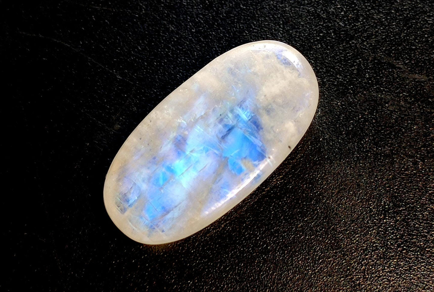 Moonstone, Natural Rainbow Moonstone, Oval Blue Flashy Loose Gemstone, 8.55 Carat, Size-10x19x5.5mm, Gift For Her,