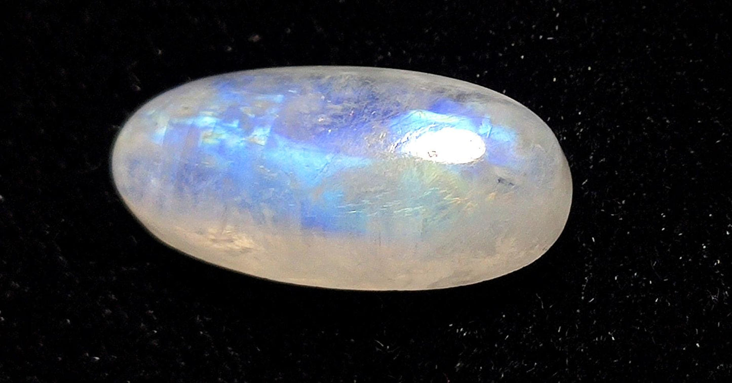 Moonstone, Natural Rainbow Moonstone, Oval Blue Flashy Loose Gemstone, 10.60  Carat, Size-9x20x6mm, Gift For Her,