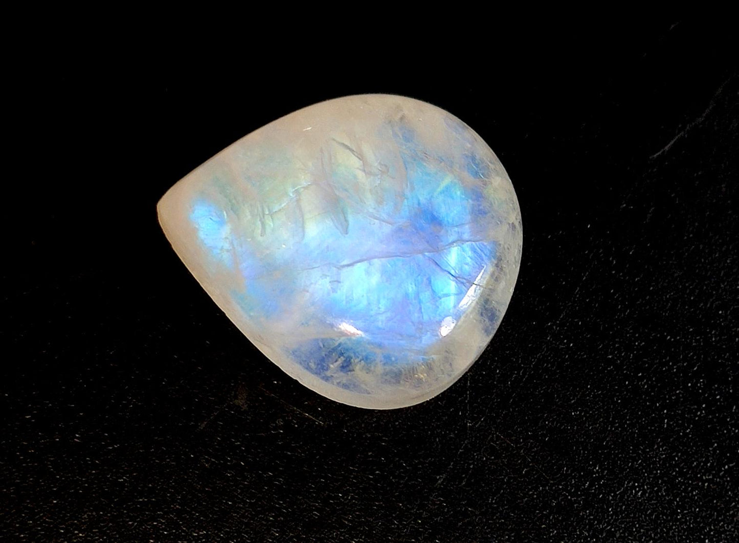 Moonstone, Natural Rainbow Moonstone, Pear Blue Flashy Loose Gemstone, 8.15 Carat, Size-14x16x5mm, Gift For Her,