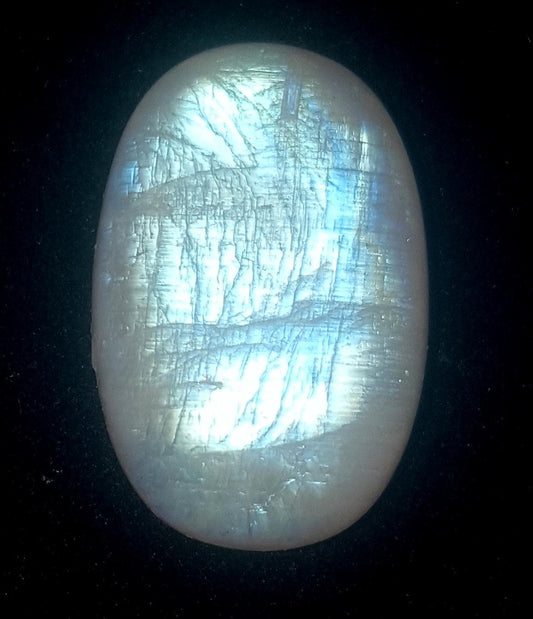 Moonstone, Natural Rainbow Moonstone, Oval Blue Flashy Loose Gemstone, 36.90 Carat, Size-18x28x8mm, Gift For Her,