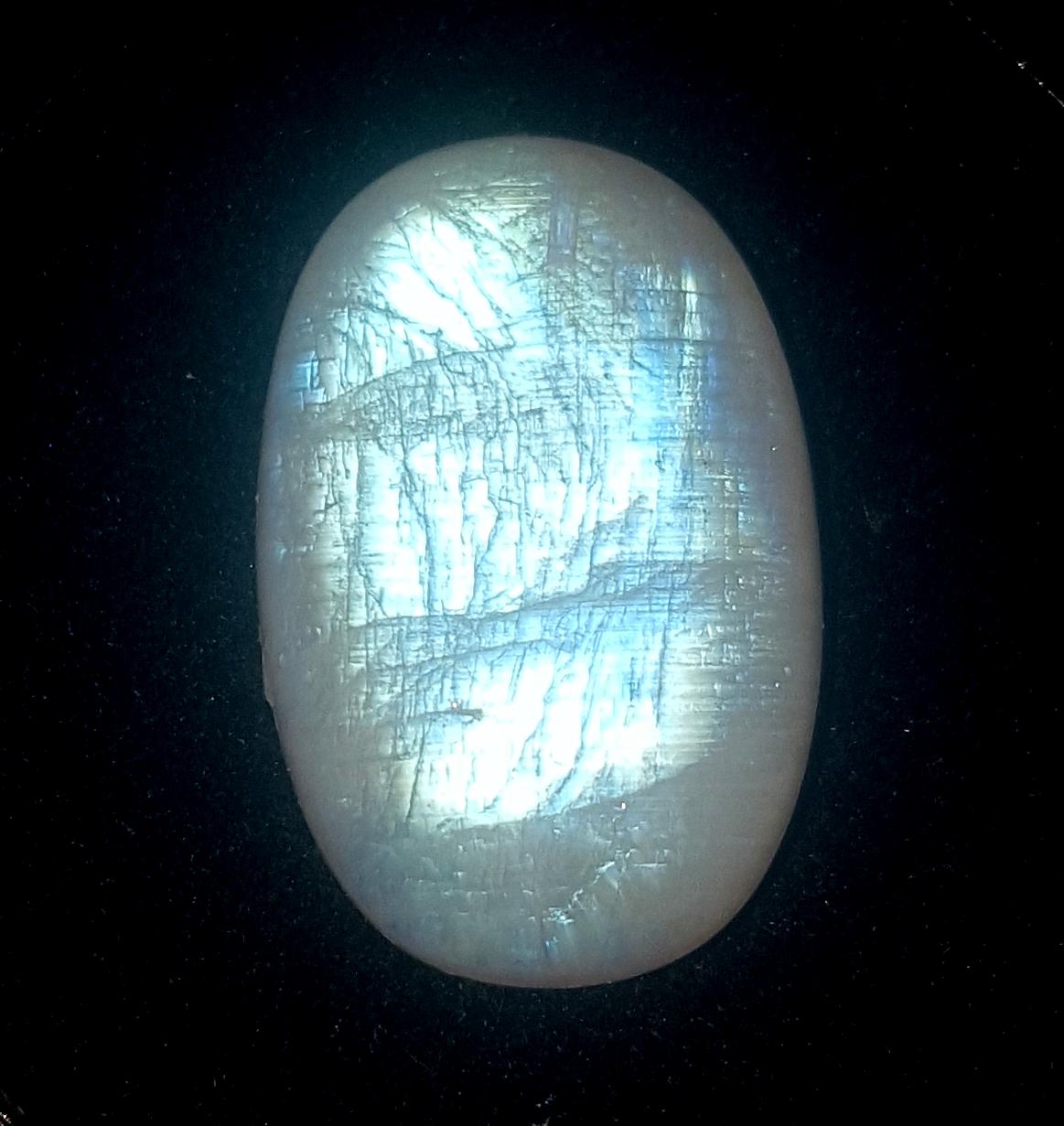 Moonstone, Natural Rainbow Moonstone, Oval Blue Flashy Loose Gemstone, 36.90 Carat, Size-18x28x8mm, Gift For Her,