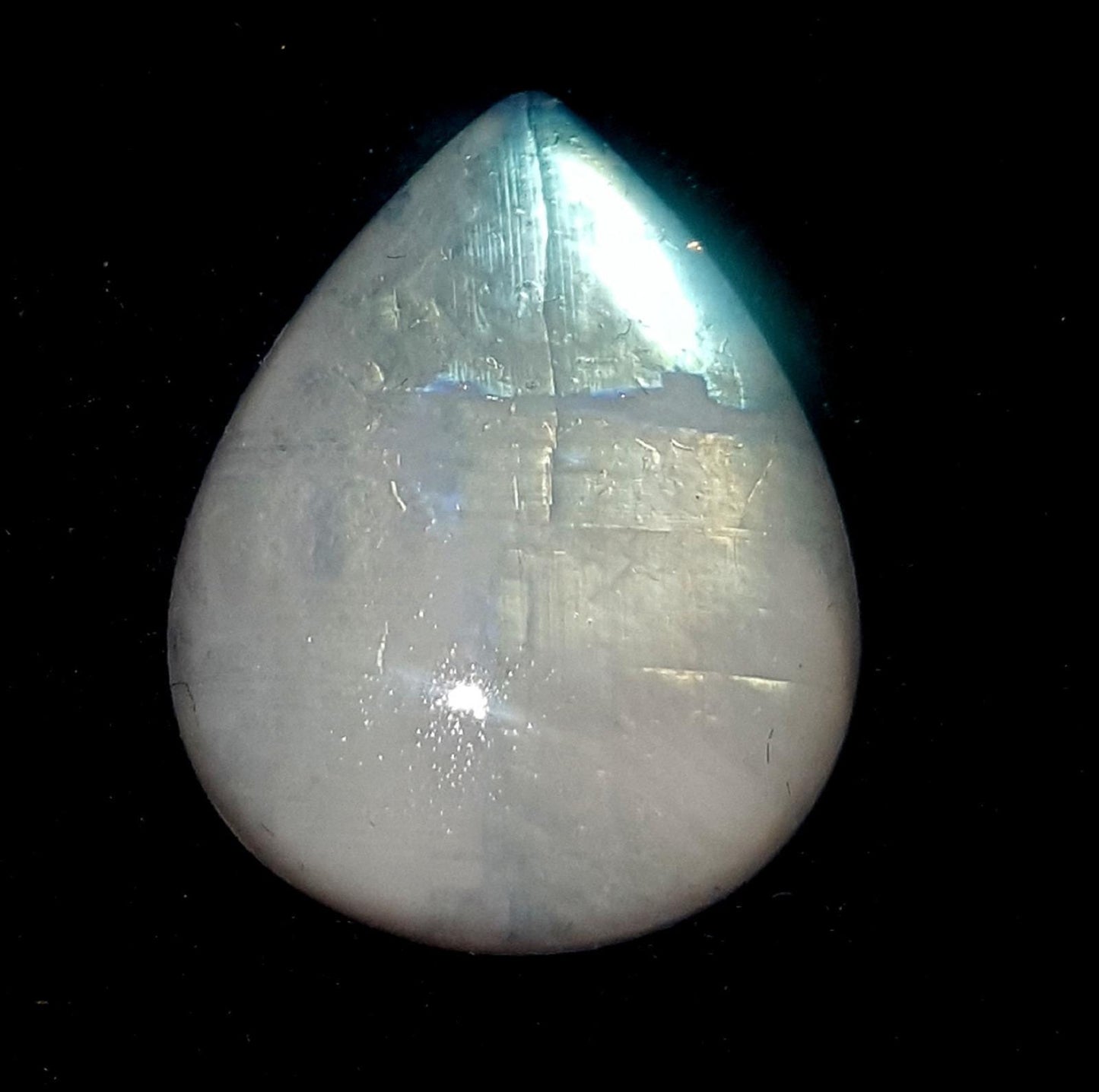 Moonstone, Natural Rainbow Moonstone, Pear Blue Flashy Loose Gemstone, 10.25 Carat, Size-14.5x18x5.5mm, Gift For Her,