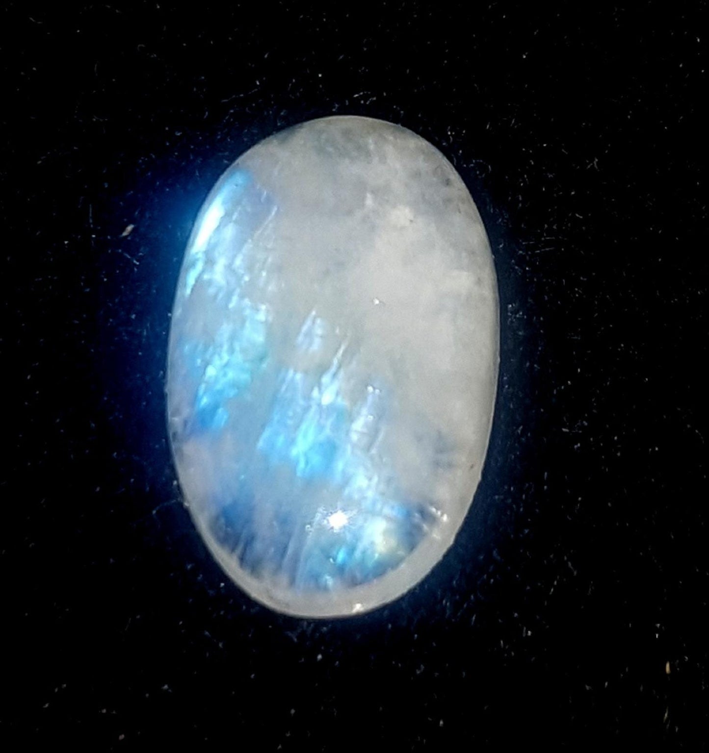 Moonstone, Natural Rainbow Moonstone, Oval Blue Flashy Gemstone Lot, 5.10 Carat, Size-15x9.5x4mm,  Gift For Her, Pc-1