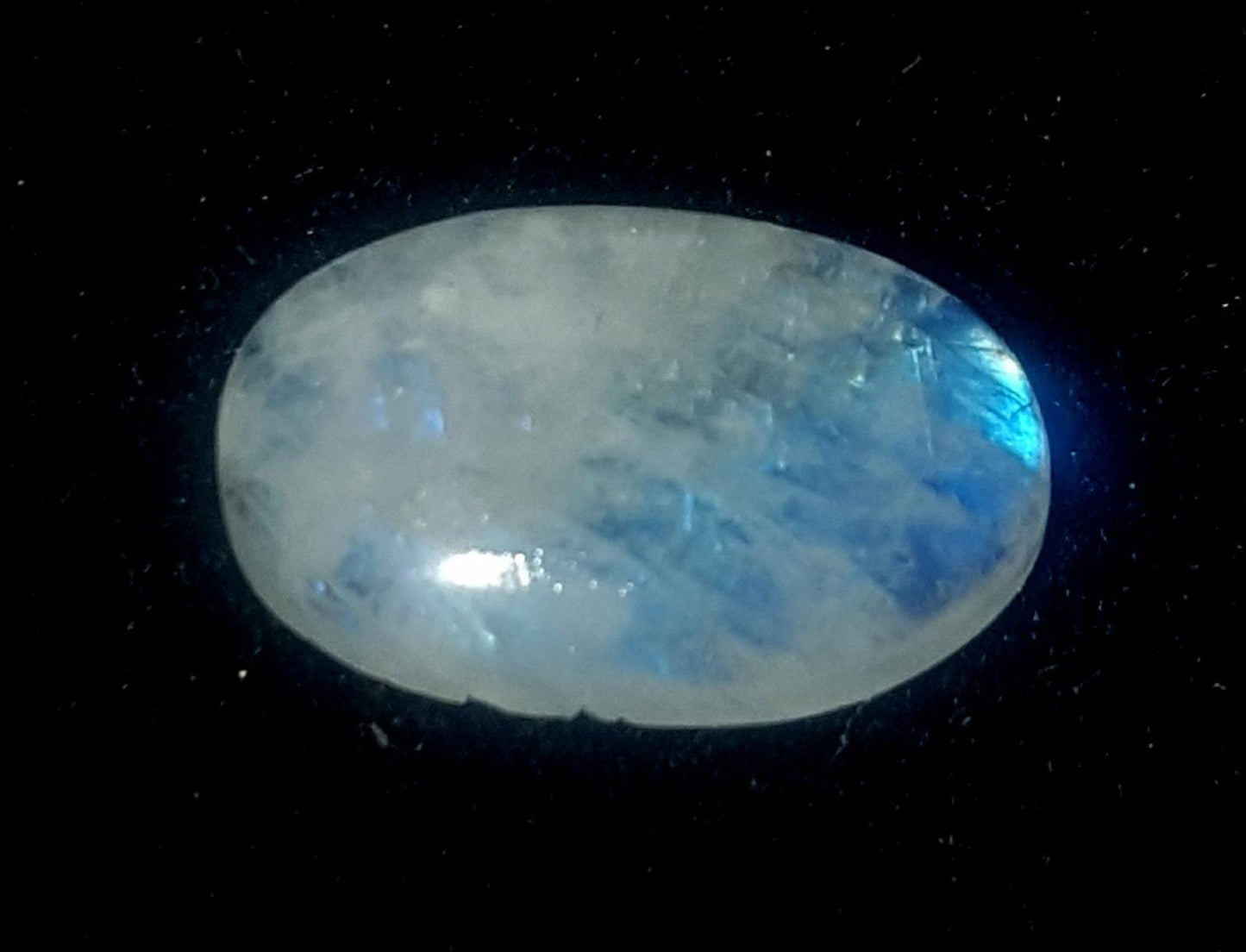 Moonstone, Natural Rainbow Moonstone, Oval Blue Flashy Gemstone Lot, 5.10 Carat, Size-15x9.5x4mm,  Gift For Her, Pc-1