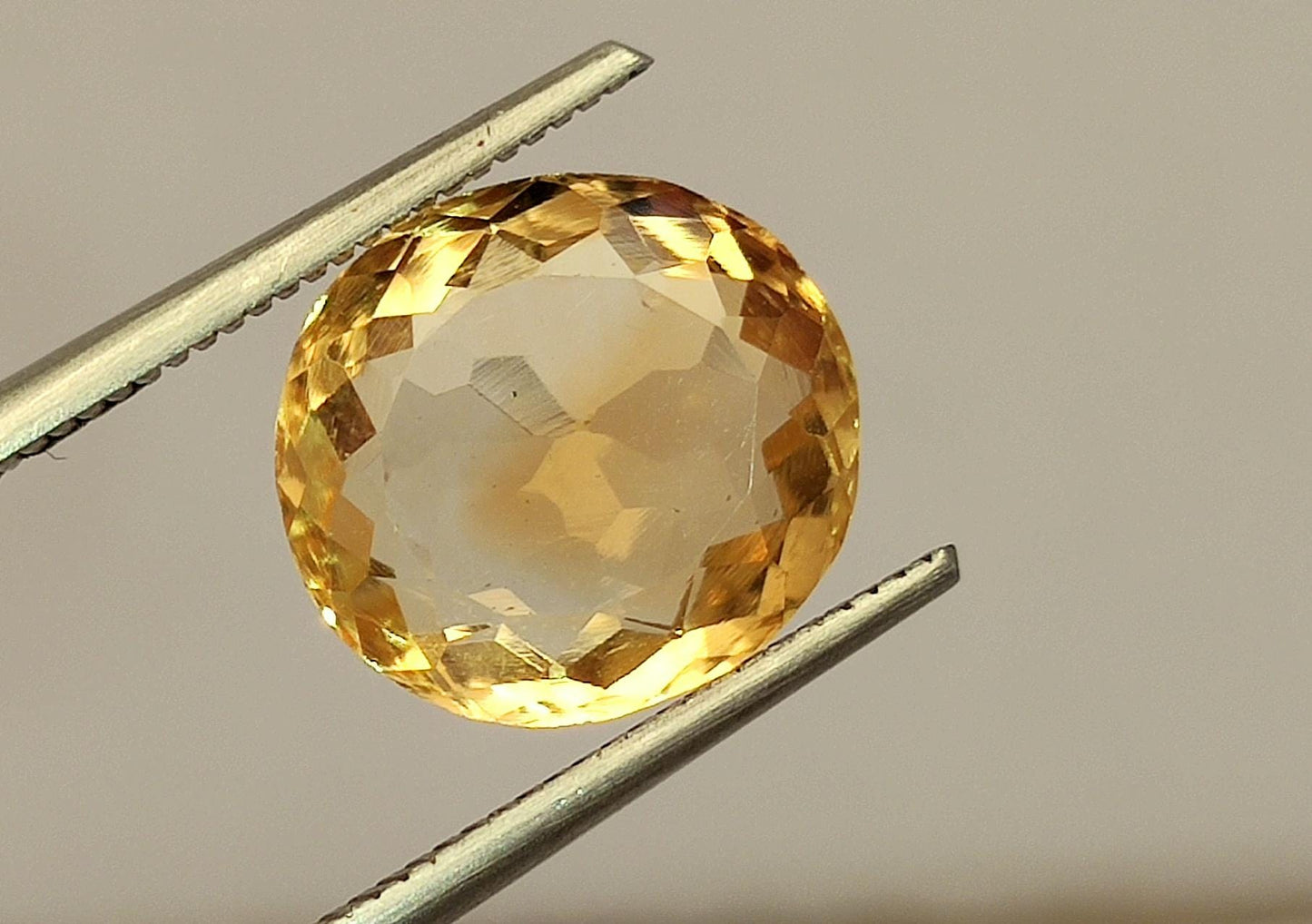 AAA+ Citrine, Natural Brazilian Yellow Citrine, Oval Faceted Loose Gemstone, 3.95 Carat, Size-10.5x11.5x5mm, Gift For Her,