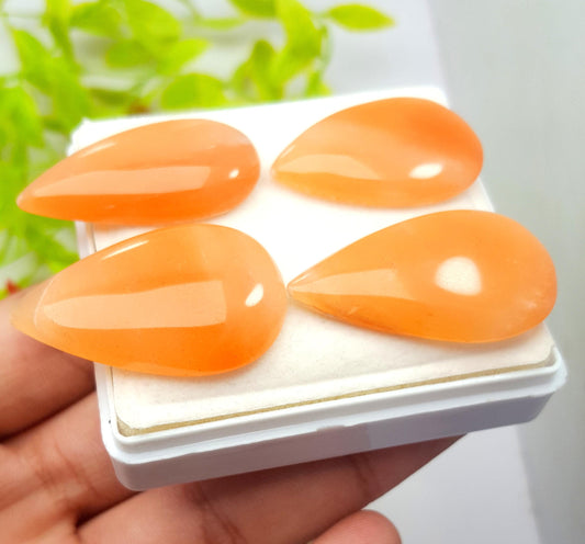 Natural Aventurine, Pear Smooth Cabochon Gemstone Lot, 127.95 Carat, Size-37x22x5mm To 32x20x5mm, Gift For Her, PC-4