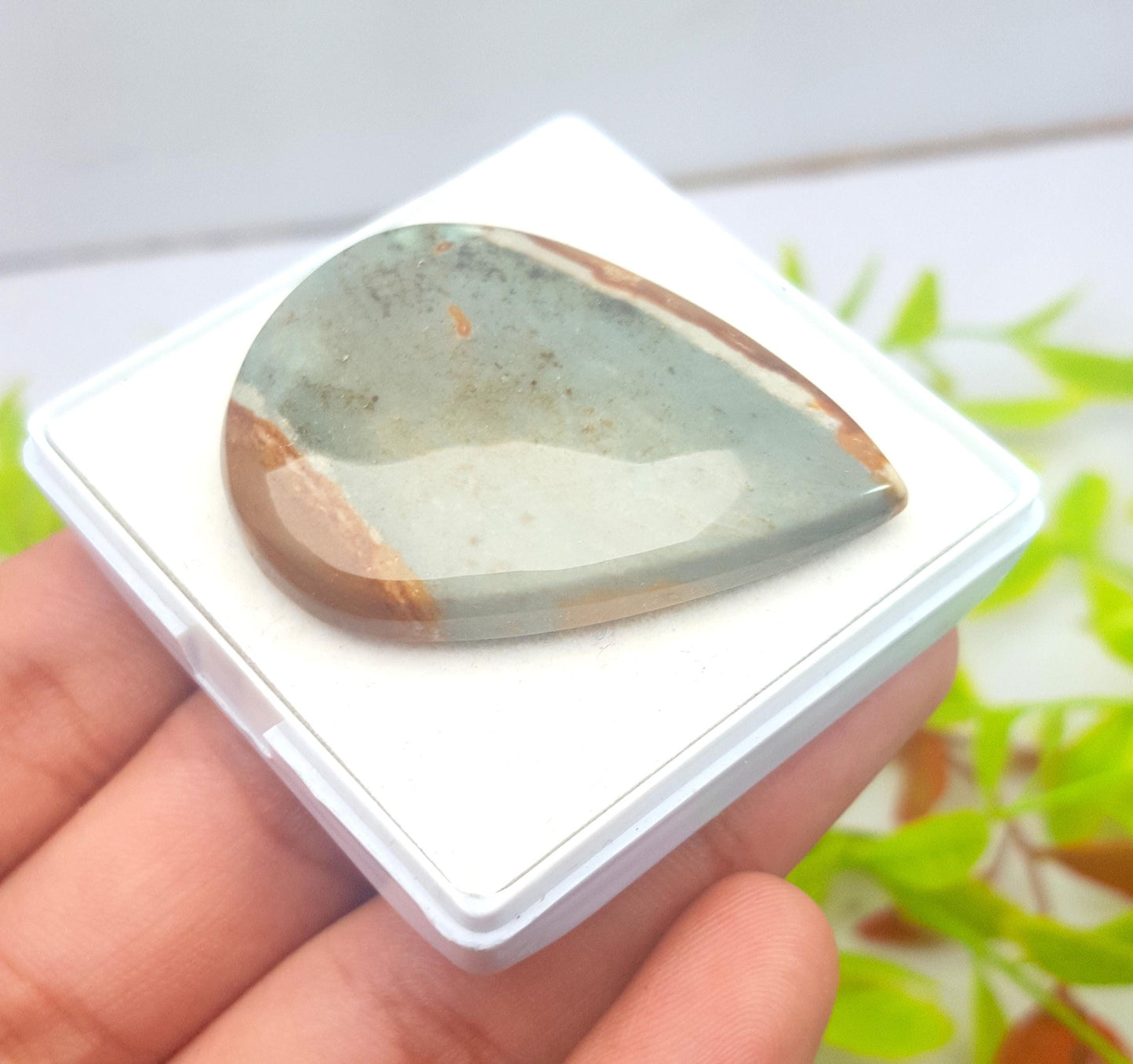 Natural Imperial Jasper, Pear Cabochon Loose Gemstone, 79.70 Carat, Size-45x33x7mm, Gift For Her,