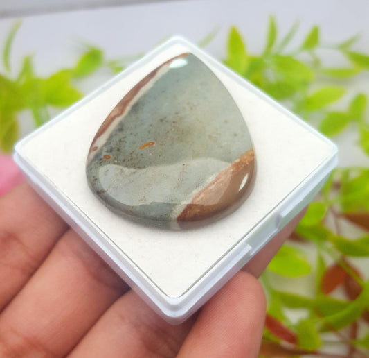 Natural Imperial Jasper, Pear Cabochon Loose Gemstone, 79.70 Carat, Size-45x33x7mm, Gift For Her,