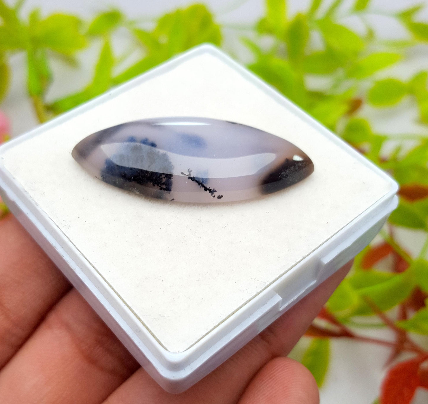 Opal, Natural Dendrite Opal Marquise Cabochon Loose Gemstone, 28.80 Carat, Size-39x17x6mm, Gift For Her, Pc-1