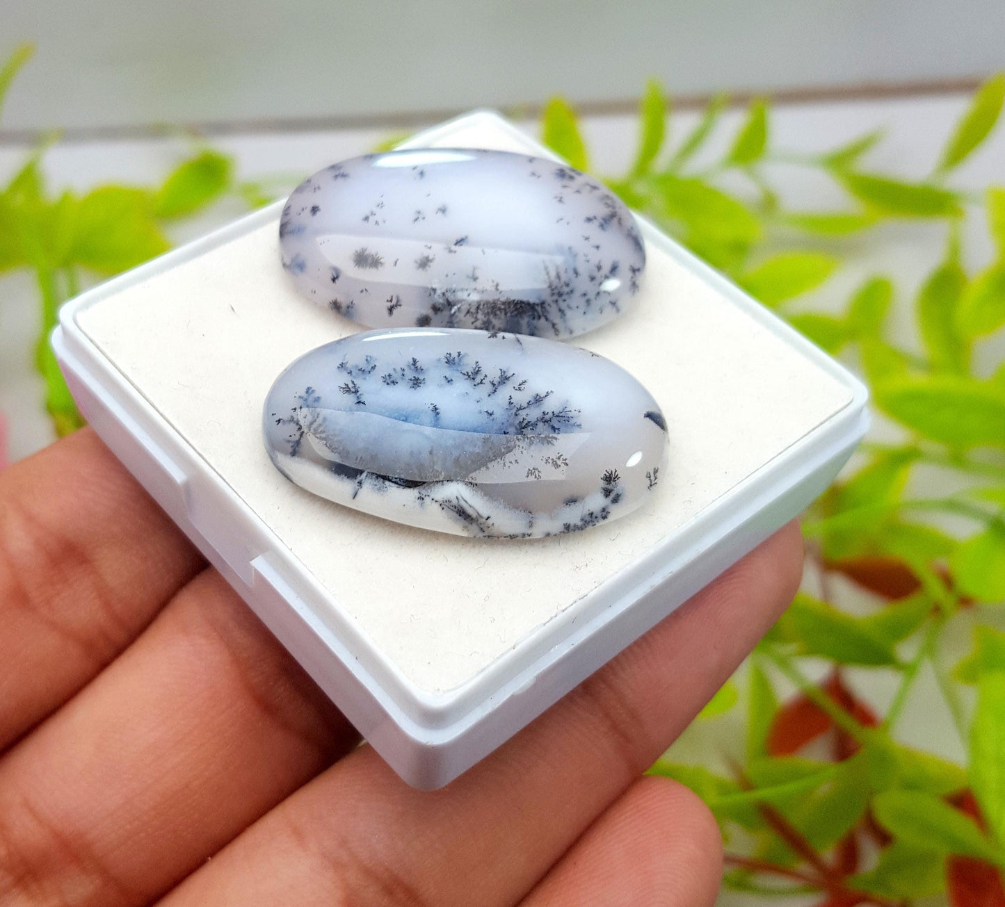 Natural Dendrite Opal Oval Cabochon Gemstone Lot, 73.20 Carat, Size-32x22x6mm To 31x19x6mm, Gift For Her, Pc-2