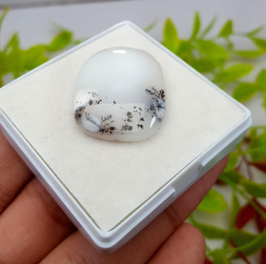 Natural Dendrite Opal Cushion Shape Cabochon Loose Gemstone, 38.30 Carat, Size-30x23x6mm, Gift For Her, Pc-1