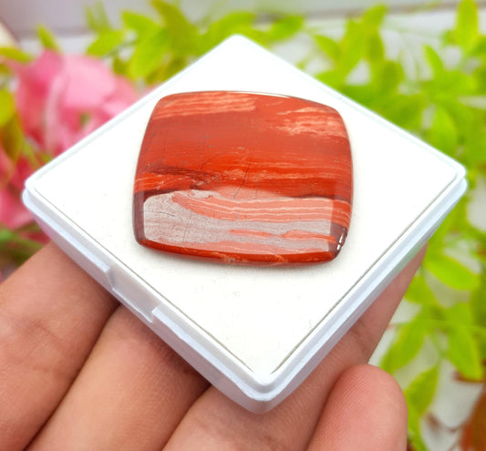 Natural Snake Skin Jasper, Cushion Shape Cabochon Loose Gemstone, 49.60 Carat, Size-33x33x3mm, Gift For Her, PC-1