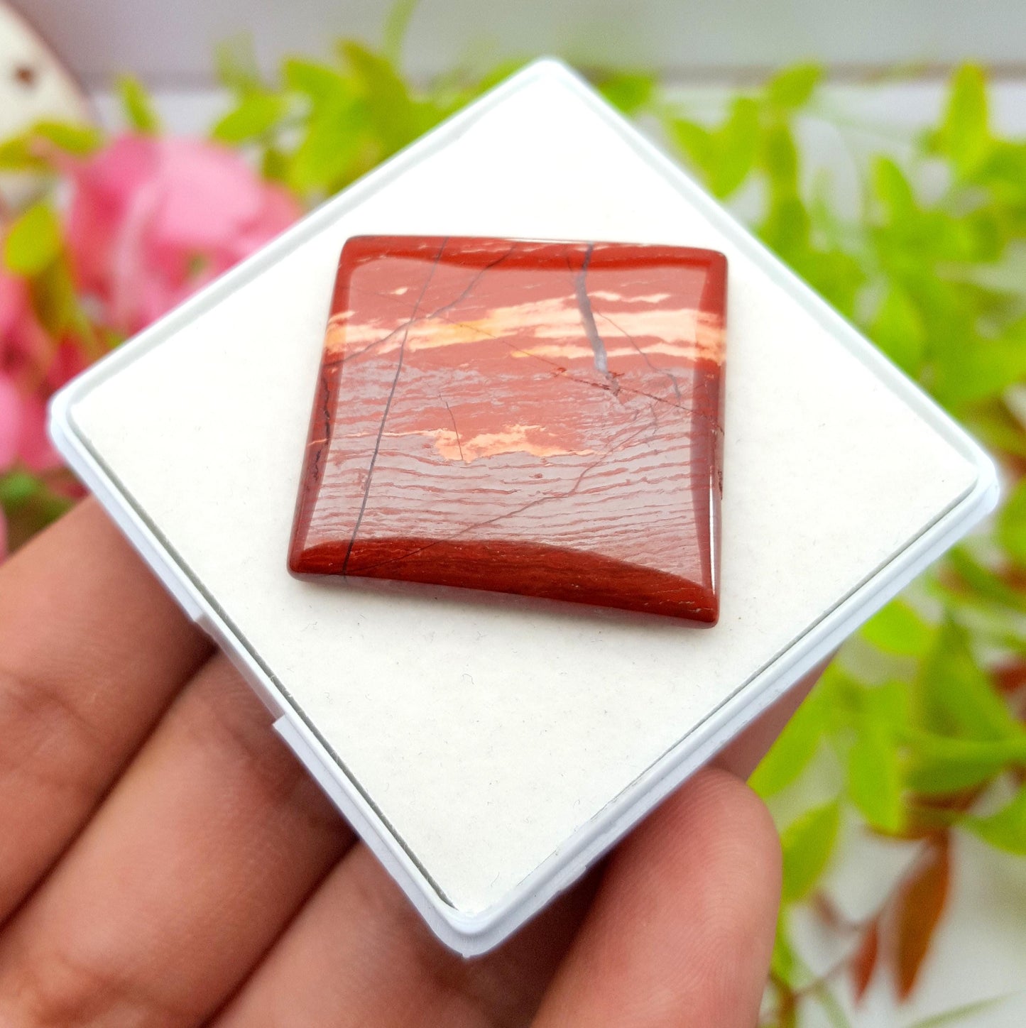 Natural Snake Skin Jasper, Square Shape Cabochon Loose Gemstone, 53.30 Carat, Size-28x39x5mm, Gift For Her, PC-1