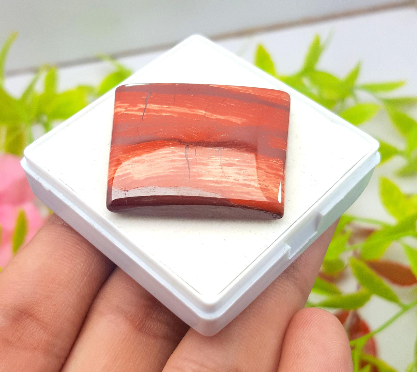 Natural Snake Skin Jasper, Square Shape Cabochon Loose Gemstone, 79.00 Carat, Size-34x31x5mm, Gift For Her, PC-1