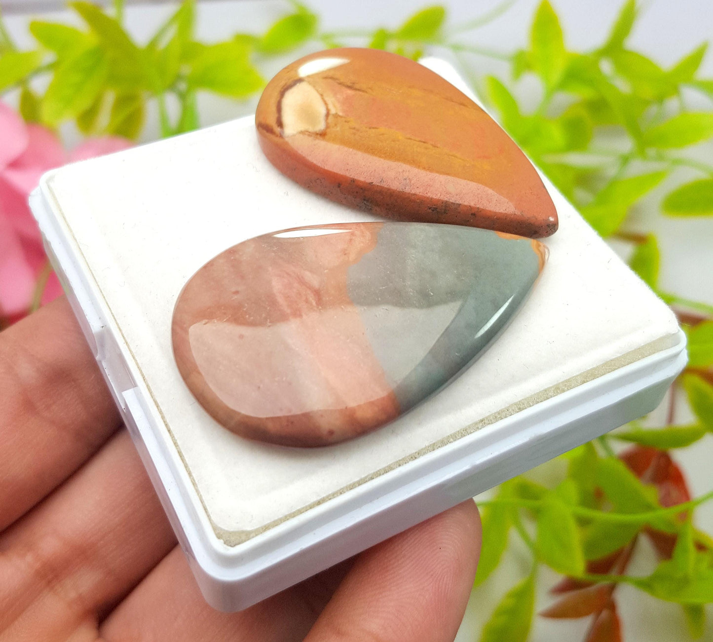 Jasper, Natural Mookaite Jasper, Pear Cabochon Gemstone Lot, 106.60 Carat, Size-42x25x6mm To 42x27x5mm, Gift For Her, PC-2