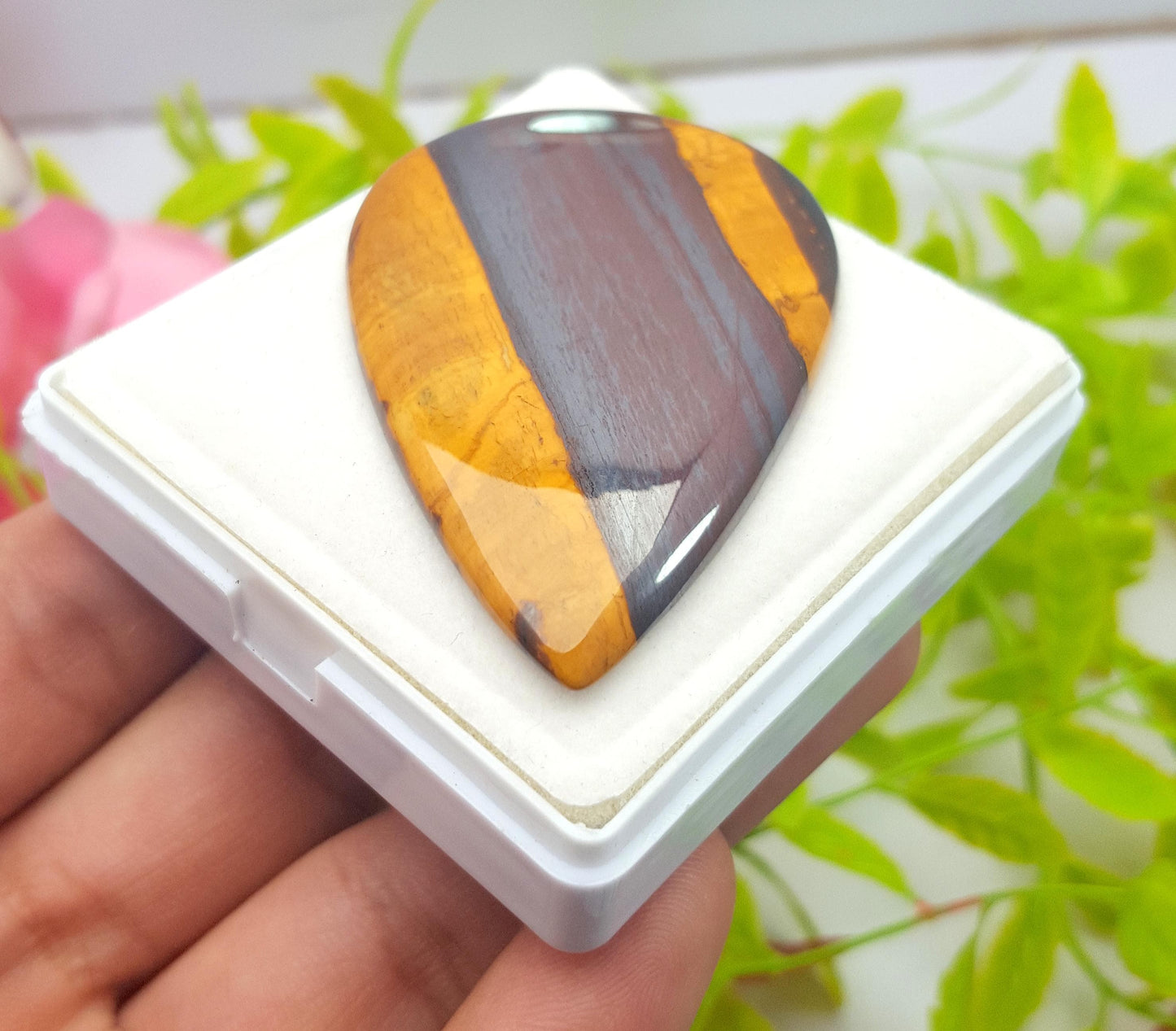 Natural Mookaite Jasper, Pear Cabochon Loose Gemstone, 120.00 Carat, Size-59x37x4mm, Gift For Her, PC-1