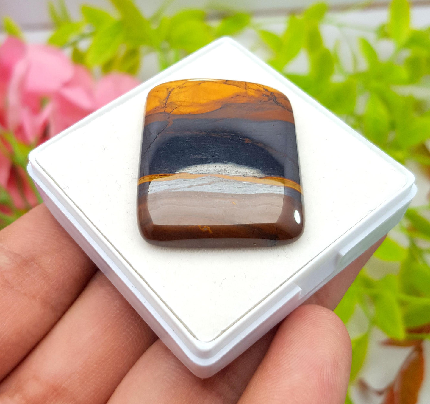 Natural Mookaite Jasper, Cushion Cabochon Loose Gemstone, 79.60 Carat, Size-35x27x5mm, Gift For Her, PC-1