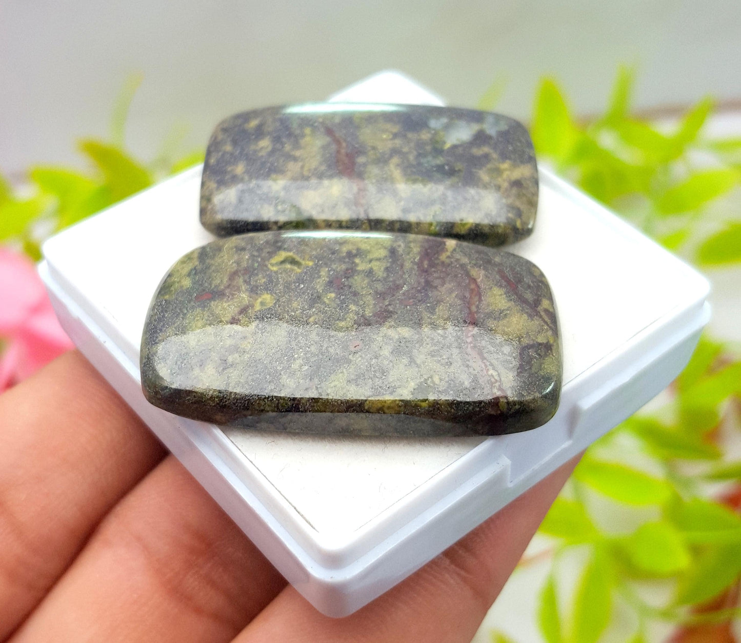 Jasper, Natural Dragon Blood Jasper, Cushion Cabochon Gemstone Lot, 113.75 Carat, Size-35x22x5mm To 38x23x5mm, Gift For Her, PC-2