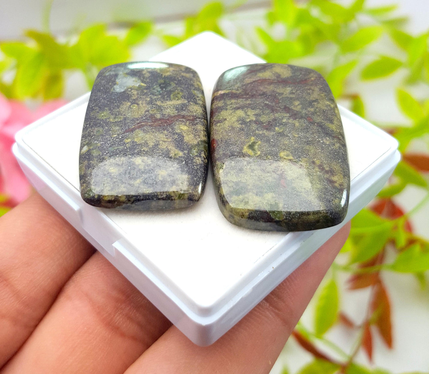 Jasper, Natural Dragon Blood Jasper, Cushion Cabochon Gemstone Lot, 113.75 Carat, Size-35x22x5mm To 38x23x5mm, Gift For Her, PC-2