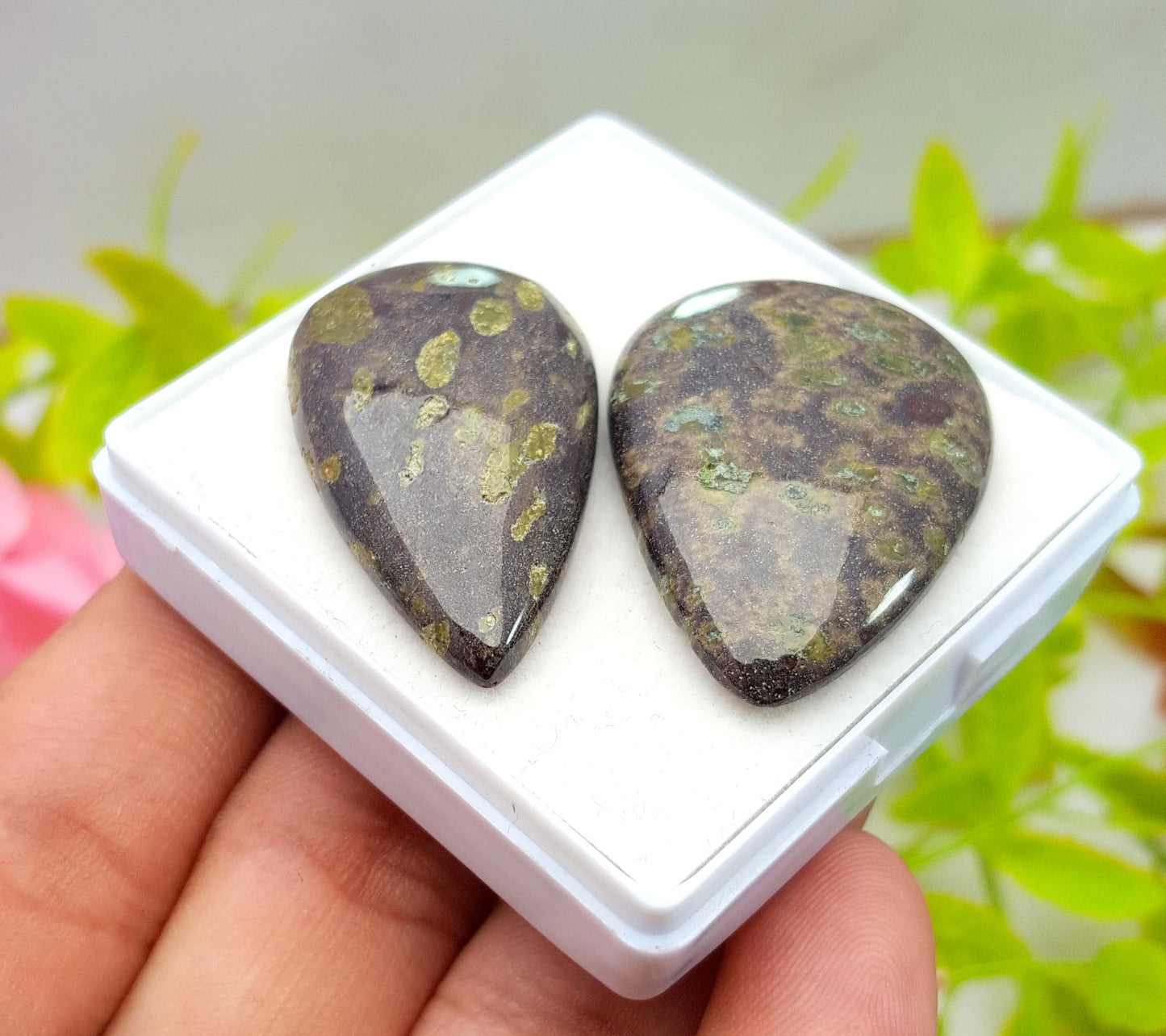 Jasper, Natural Dragon Blood Jasper, Pear Cabochon Gemstone Lot, 73.80 Carat, Size-34x20x7mm To 35x19x5mm, Gift For Her, PC-2