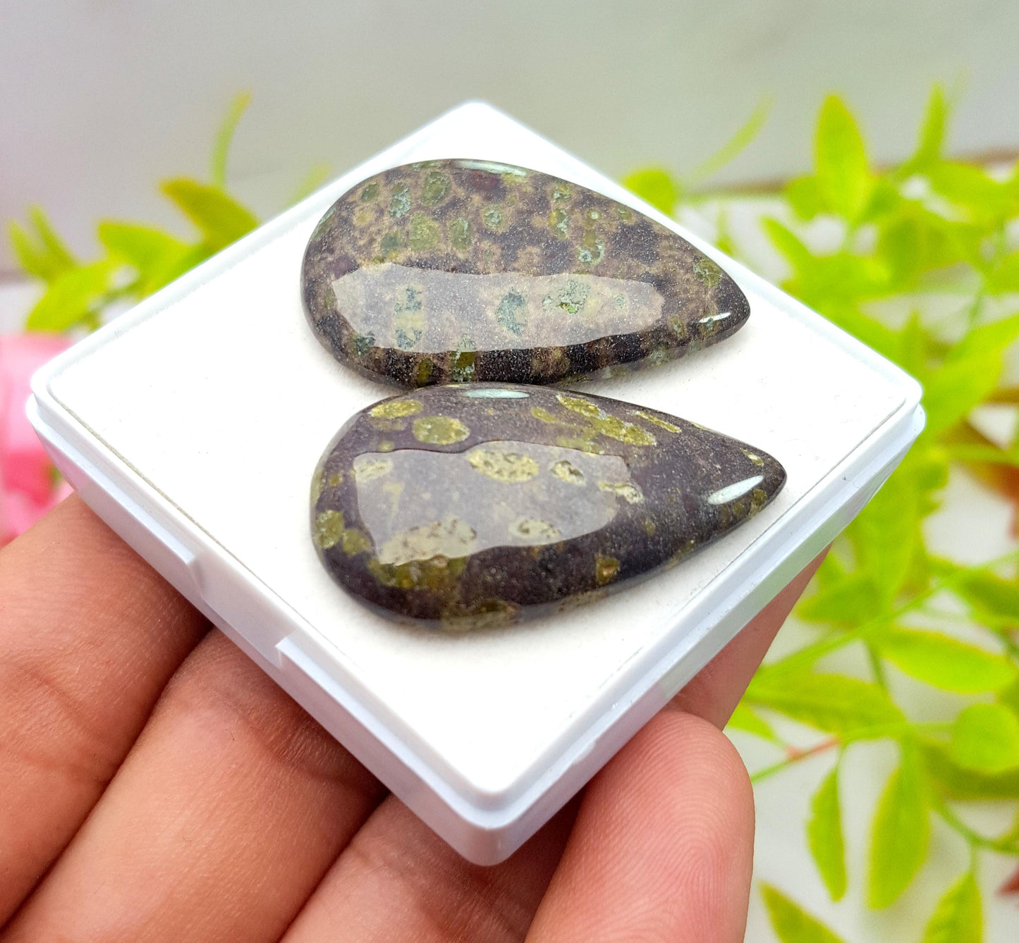 Jasper, Natural Dragon Blood Jasper, Pear Cabochon Gemstone Lot, 73.80 Carat, Size-34x20x7mm To 35x19x5mm, Gift For Her, PC-2