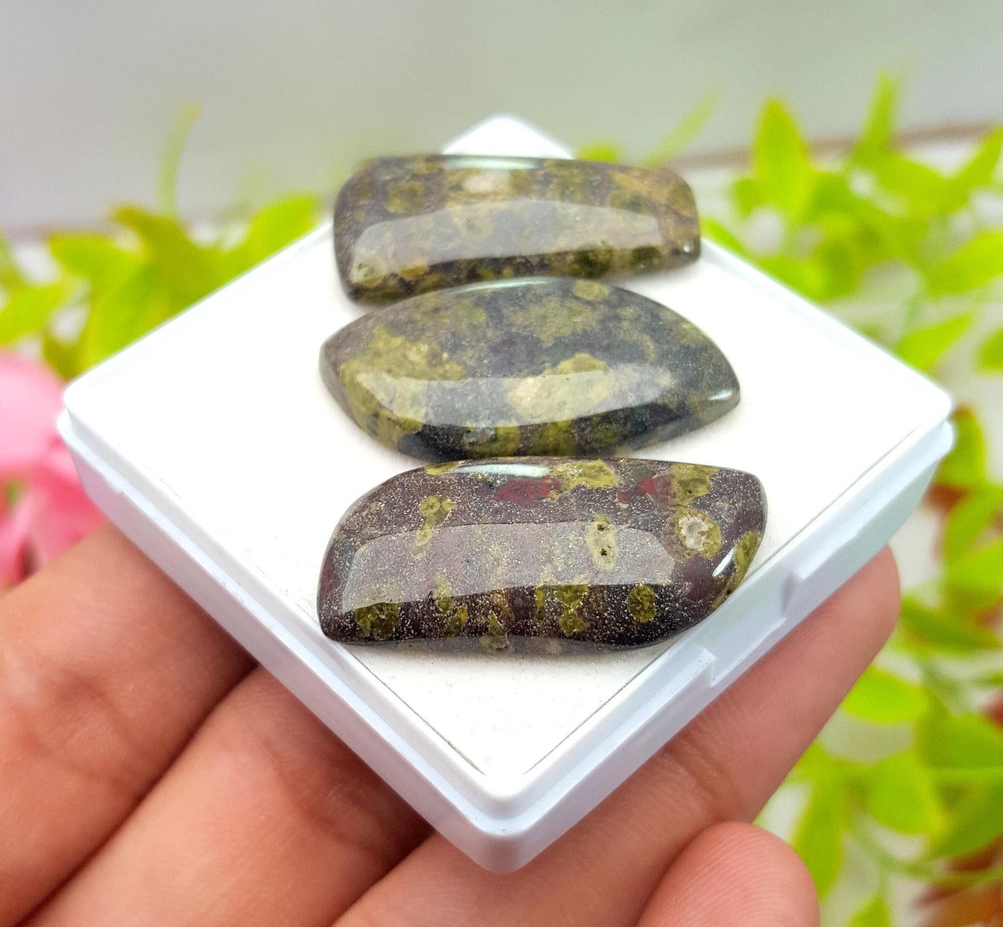 Rare & Natural Dragon Blood Jasper, Fancy Shape Cabochon Gemstone Lot, 74.50 Carat, Size-32x18x4mm To 30x15x5mm, Gift For Her, PC-3