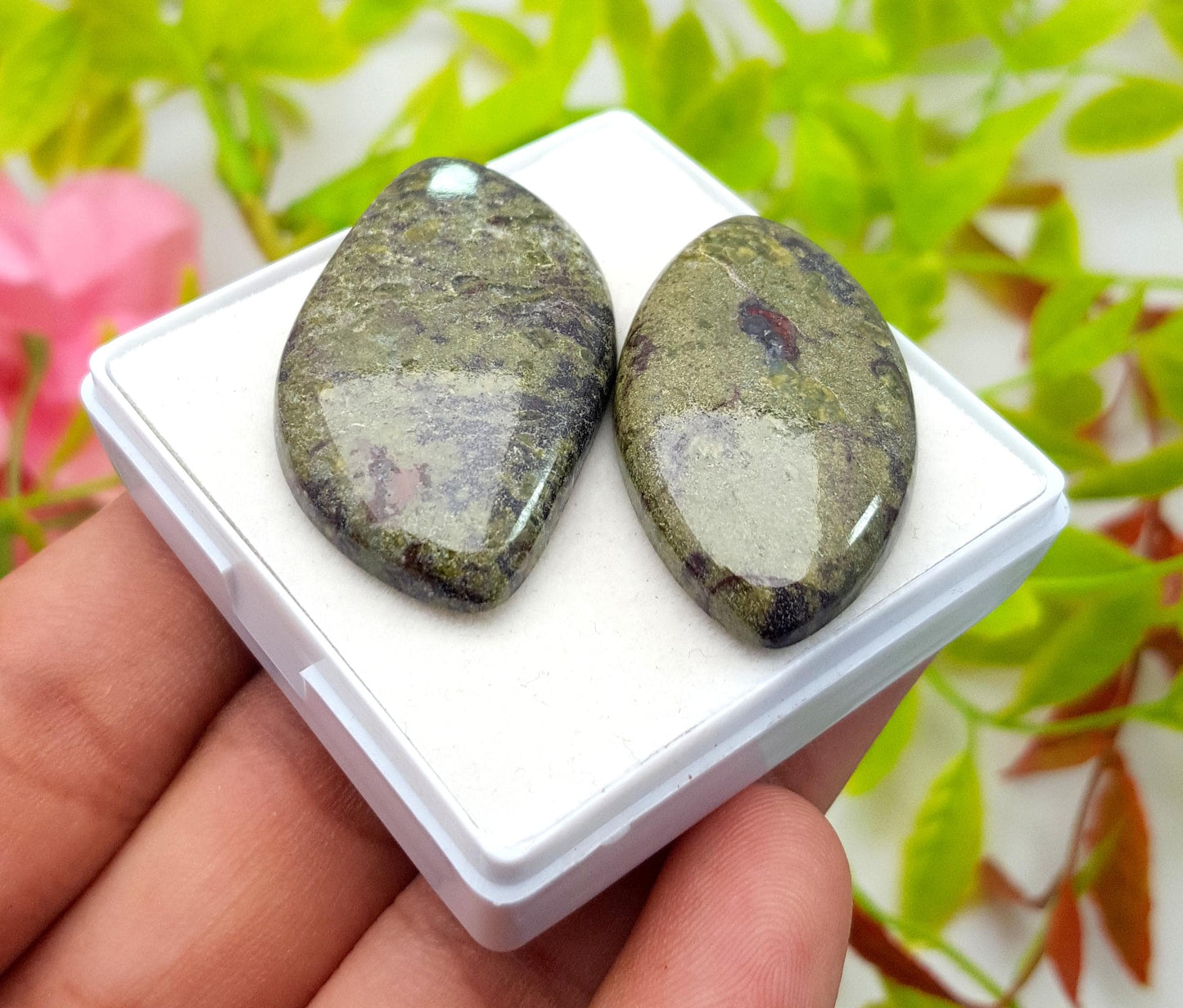 Natural Dragon Blood Jasper, Fancy Shape Cabochon Gemstone Lot, 97.85 Carat, Size-40x23x6mm To 37x20x6mm, Gift For Her, PC-2