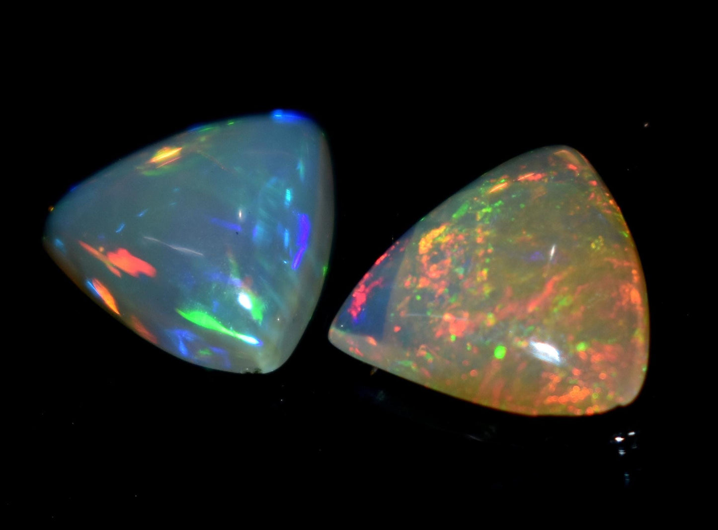 Rare & Natural Ethiopian Opal, Trillion Welo Fire Cabochon Gemstone Lot, 2.60 Carat, Size-10mm To 9mm, Gift For Her, PC-2