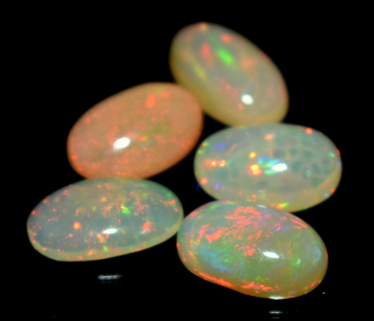 Rare & Natural Ethiopian Opal, Oval Welo Fire Cabochon Gemstone Lot, 8.45 Carat, Size-11x7mm, Gift For Her, PC-5