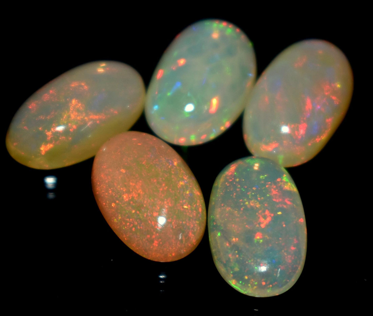 Rare & Natural Ethiopian Opal, Oval Welo Fire Cabochon Gemstone Lot, 8.45 Carat, Size-11x7mm, Gift For Her, PC-5