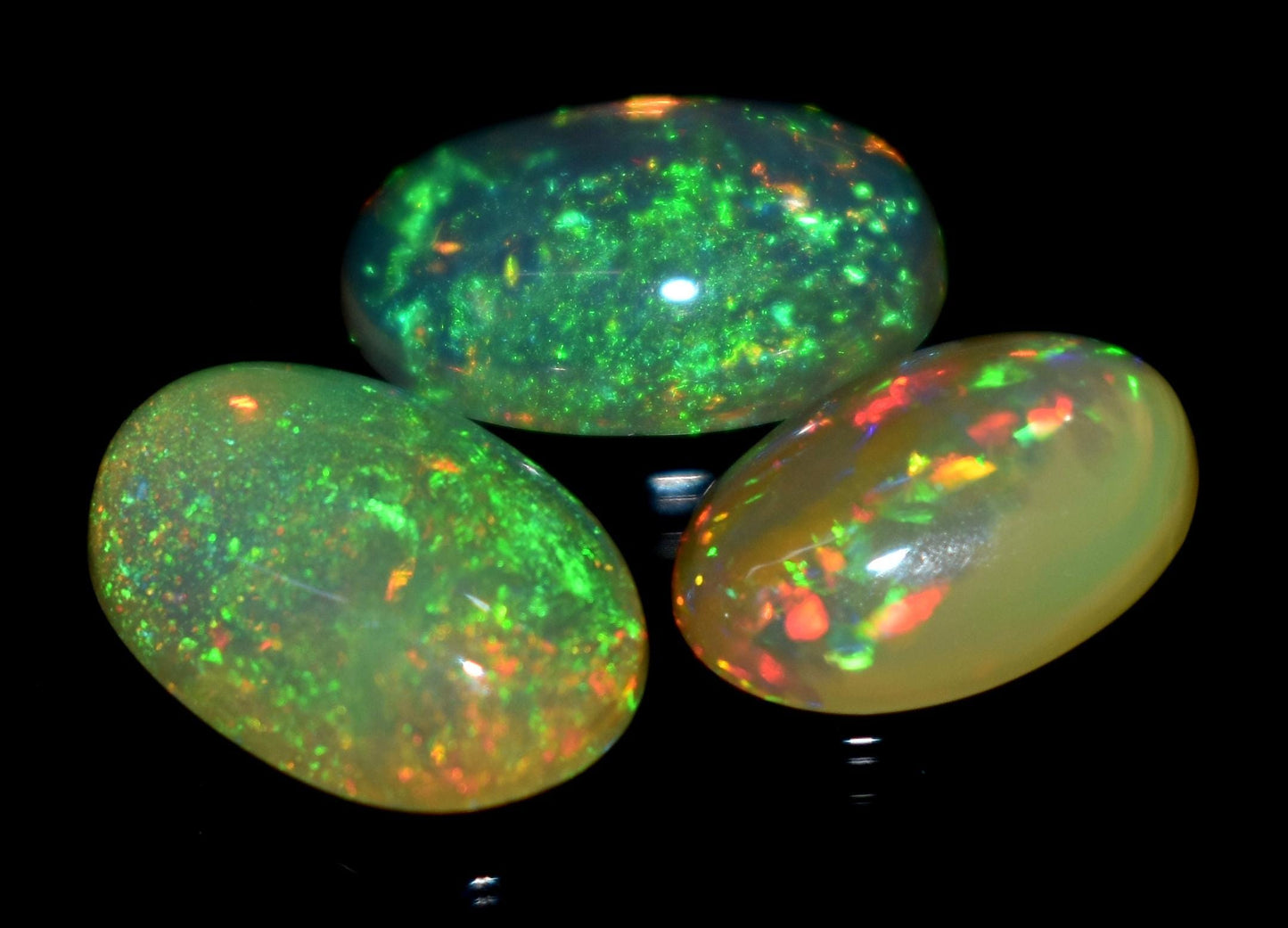 Opal, Natural Ethiopian Opal, Oval Welo Fire Cabochon Gemstone Lot, 6.30 Carat, Size-13x9mm To 12x9mm, Gift For Her, PC-3