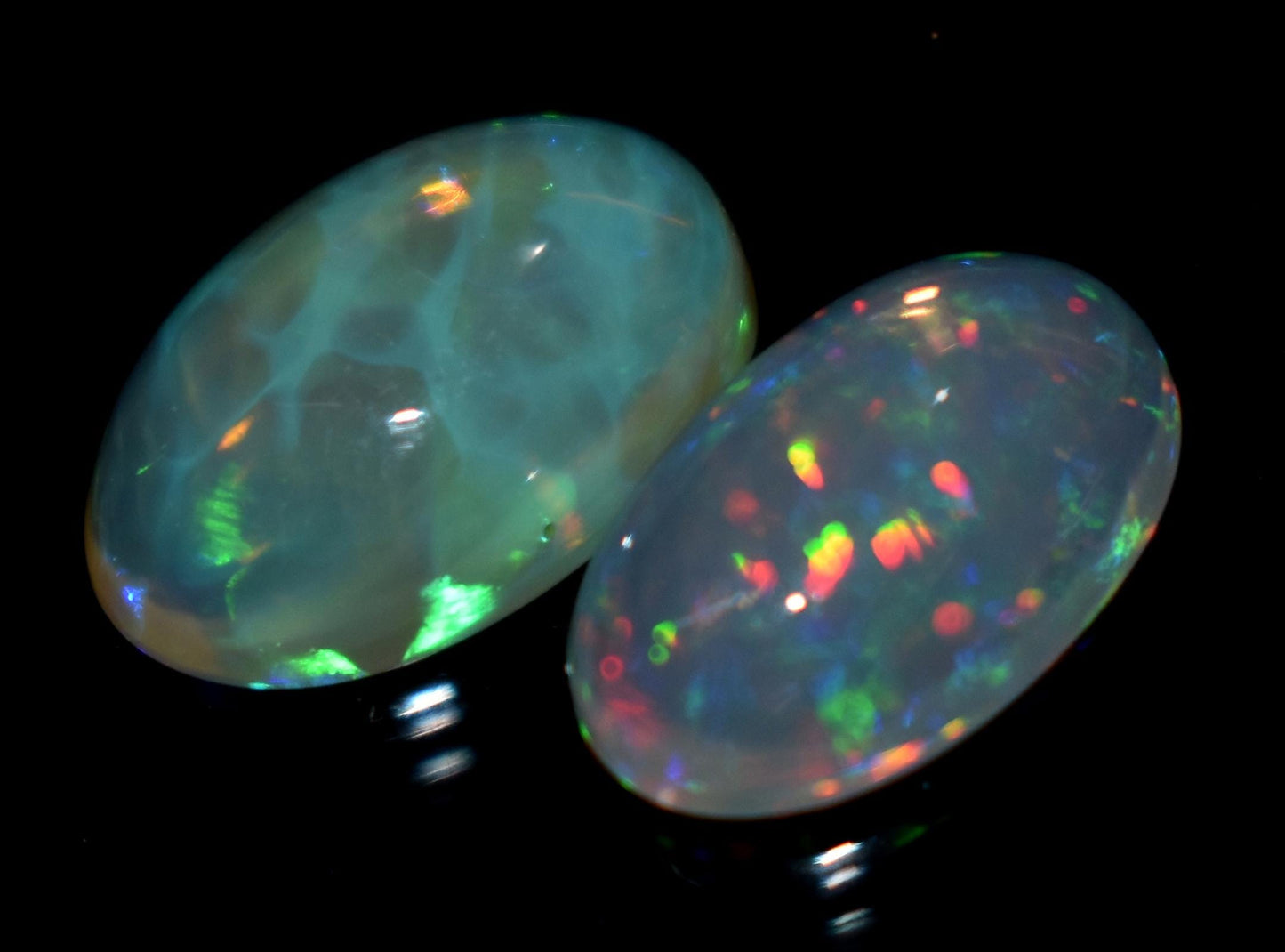 Opal, Natural Ethiopian Opal, Oval Welo Fire Cabochon Gemstone Lot, 4.80 Carat, Size-13x9mm To 12x8mm, Gift For Her, PC-2