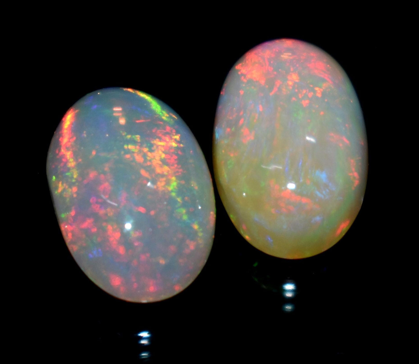 Opal, Natural Ethiopian Opal, Oval Welo Fire Cabochon Gemstone Lot, 5.70 Carat, Size-13x8mm to 13x8mm , Gift For Her, PC-2