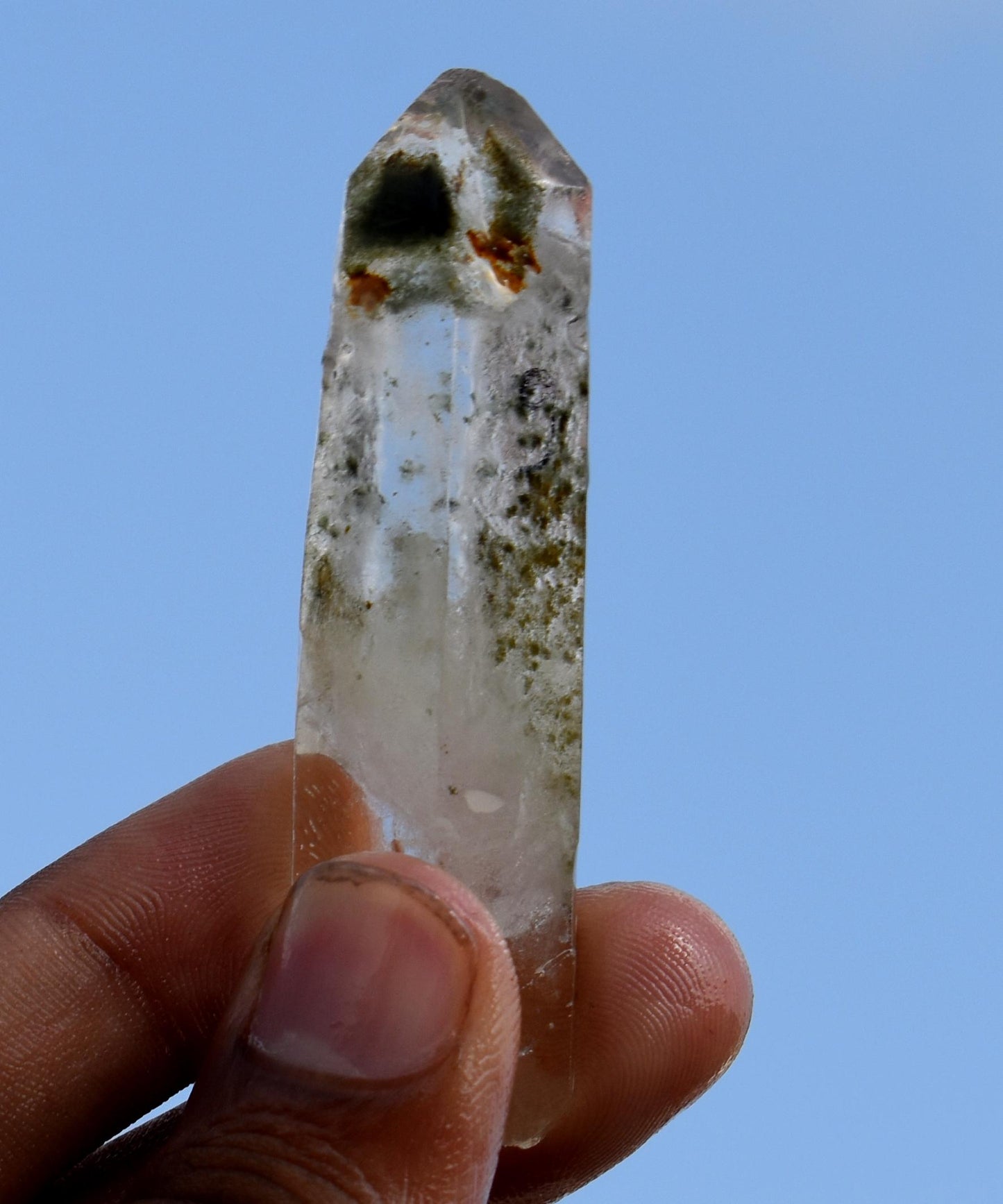 Natural lemurian Moss Seed Crystal, Healing Crystal, Quartz Tower, Quartz Crystal, Rare Crystal, Size-2'' Inch-0.5''inche, 25.25 Gram