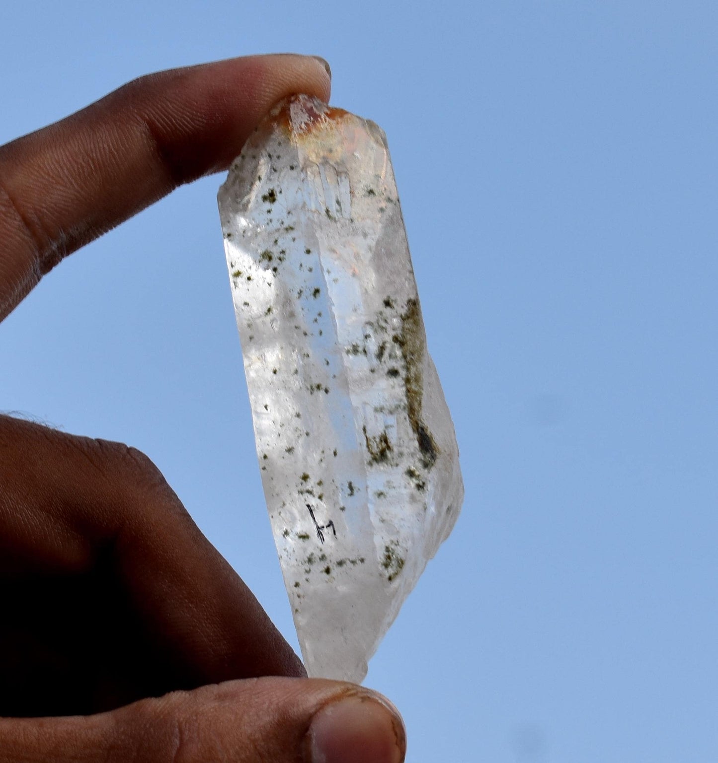 Rare & Natural Moss Seed Crystal, Healing Crystal, Quartz Tower, Quartz Crystal, Size-3'' Inch-1''inche, 48.60 Gram, Gift For Her,