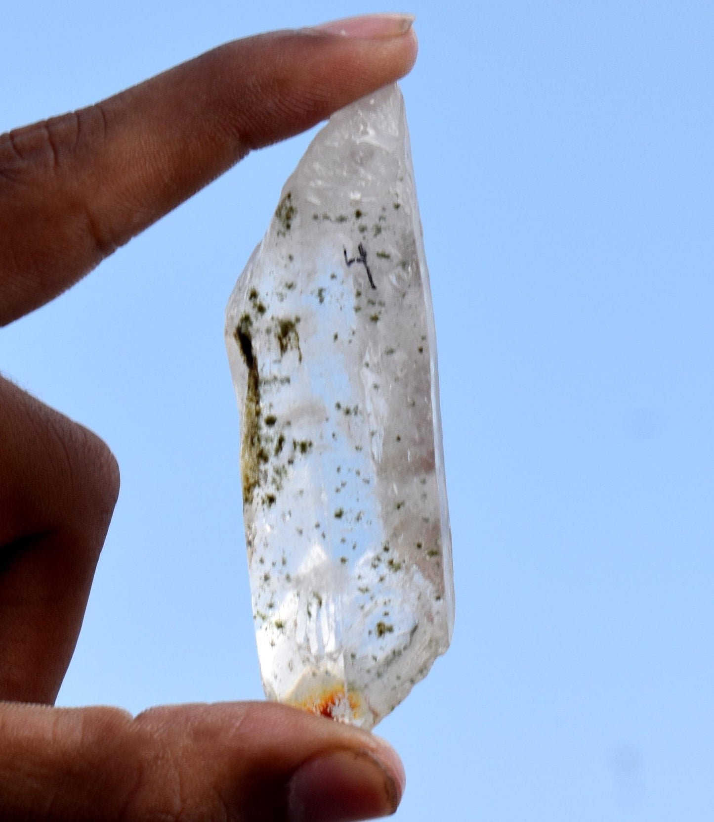 Rare & Natural Moss Seed Crystal, Healing Crystal, Quartz Tower, Quartz Crystal, Size-3'' Inch-1''inche, 48.60 Gram, Gift For Her,